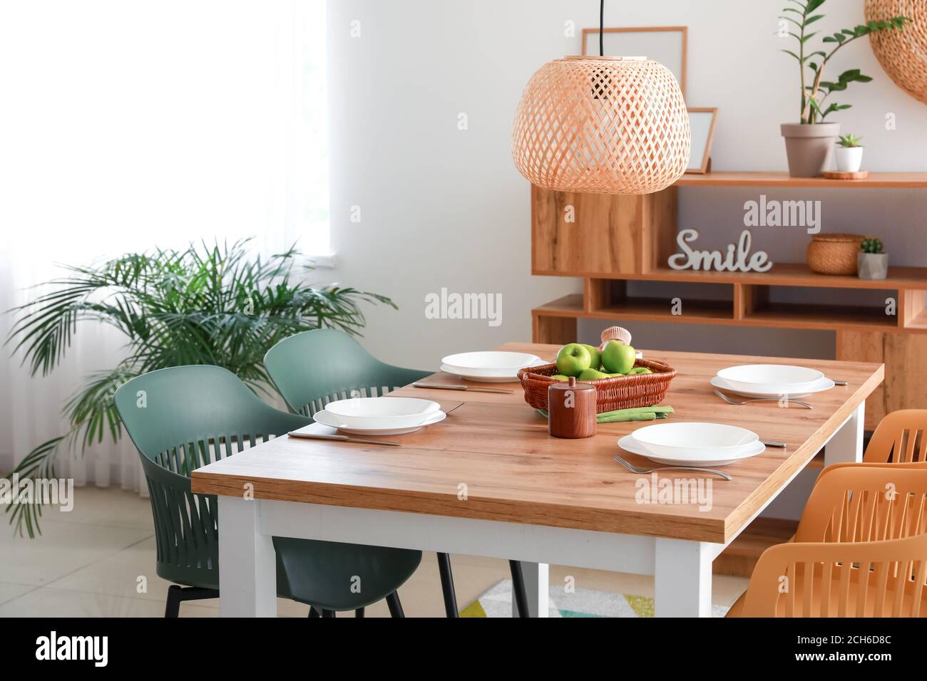 Interior of modern stylish dining room Stock Photo - Alamy