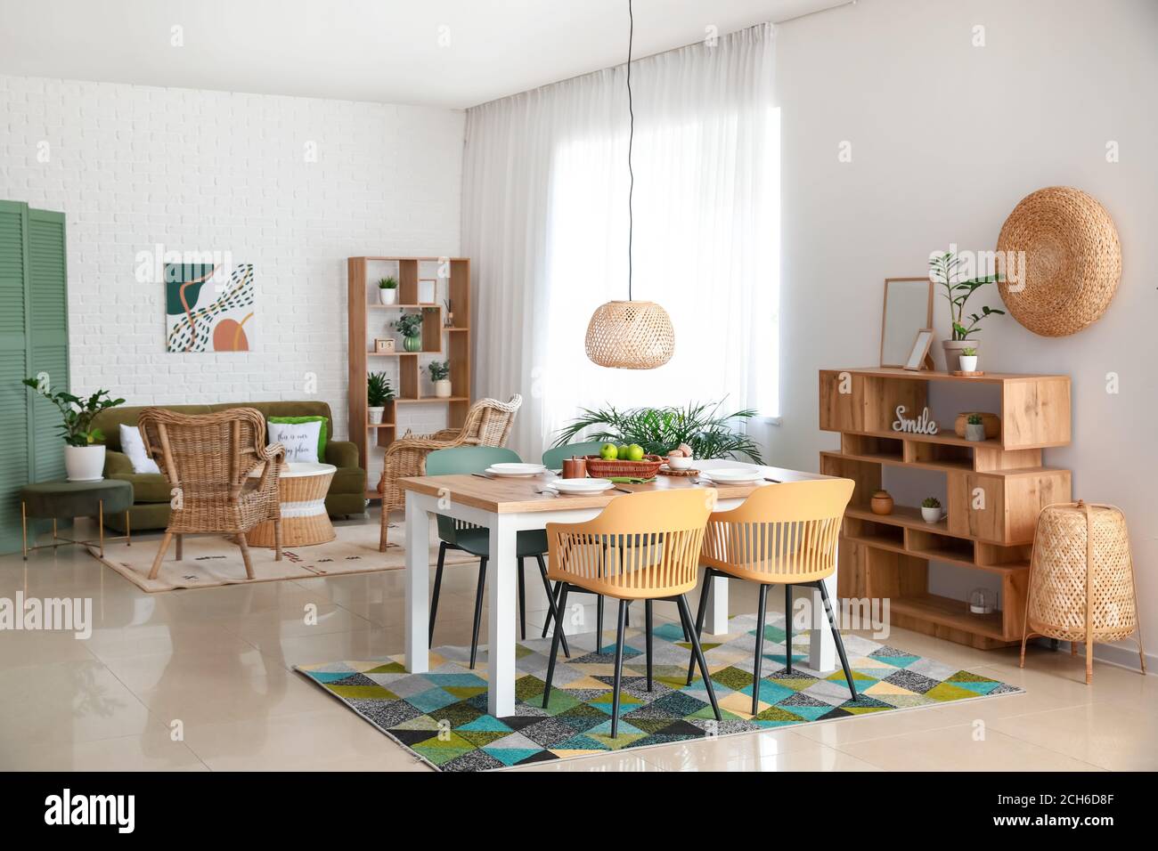 Interior of modern stylish dining room Stock Photo - Alamy