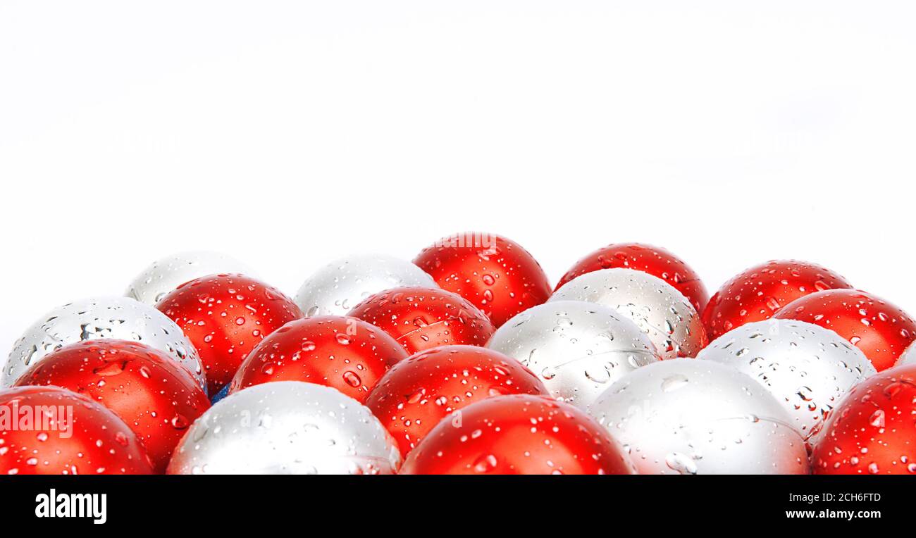 Red christmas balls silver star hi-res stock photography and images - Alamy