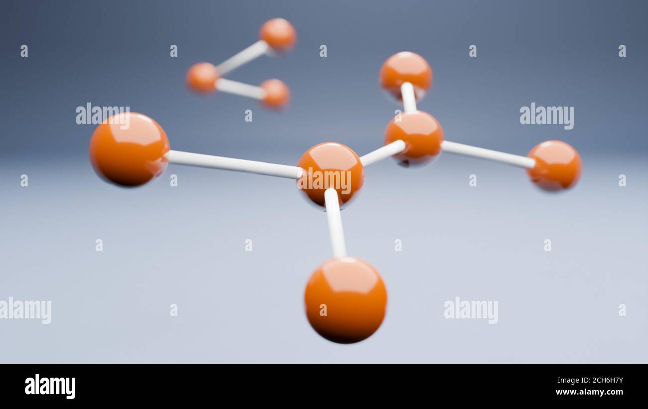 Molecules model structure, render illustration, conceptual background