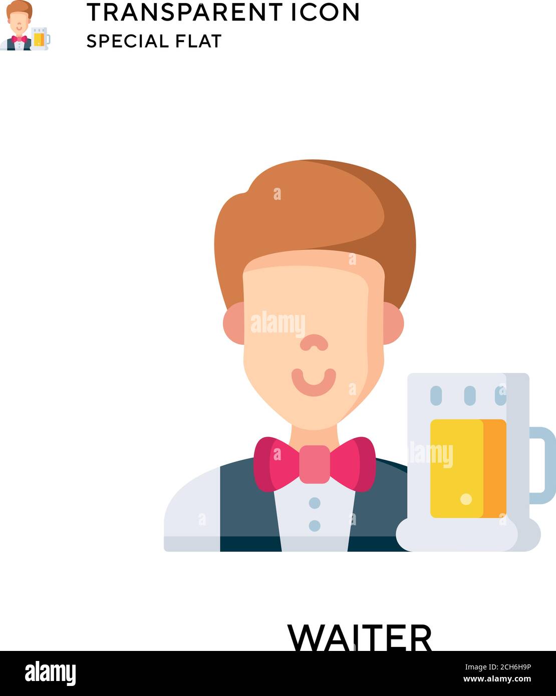 Waiter vector icon. Flat style illustration. EPS 10 vector Stock Vector ...