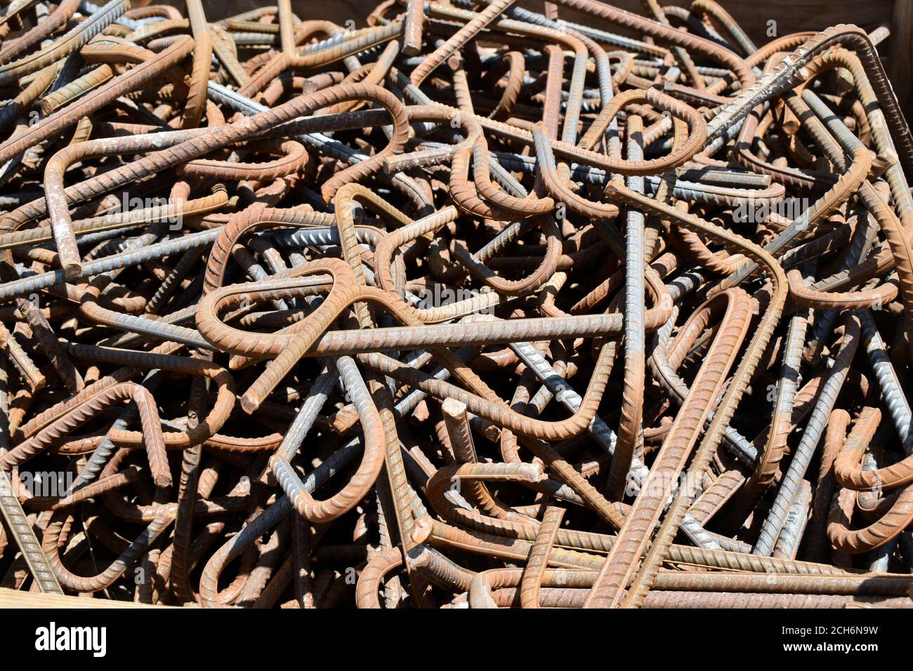 Closeup view of steel rods in the construction sites Stock Photo - Alamy