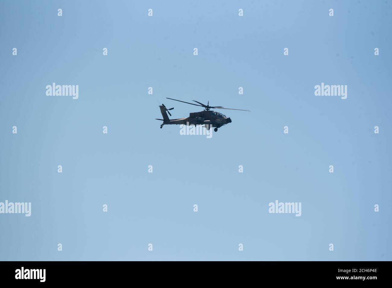 Israeli Air force (IAF) Apache AH-64D Longbow in flight Stock Photo
