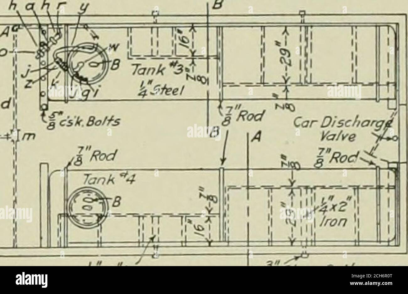 American Engineer Q Floor Laid Lengfhmse On Fop Of Old Floor Sec Fion A A 3eciion B B Il Floor Plan Of Oil Supply Car Showing Air Unloading Arrangement And Racks Above Tanks