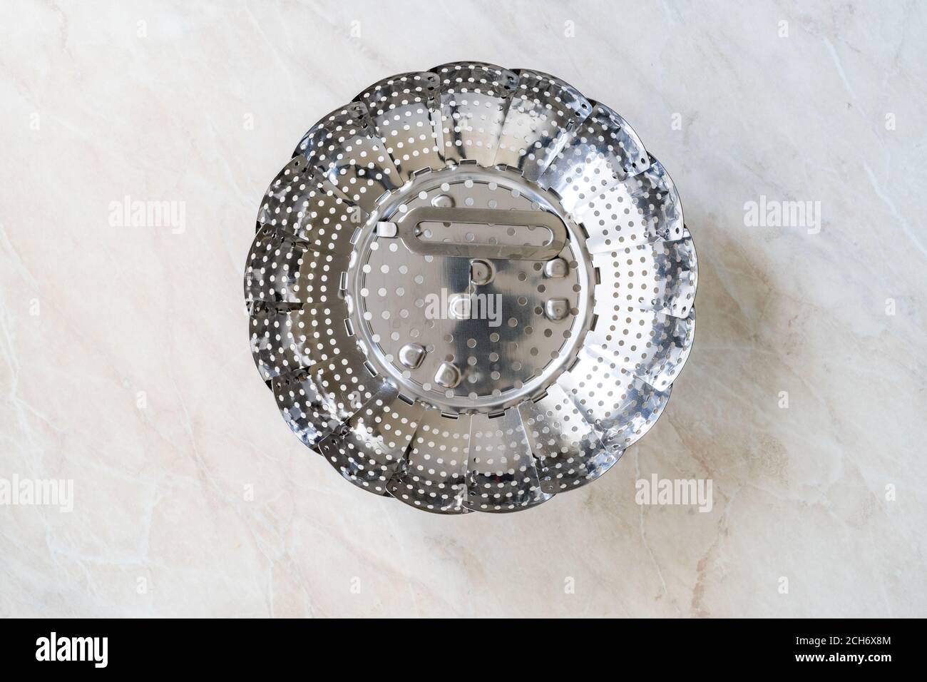 Metal Steamer Basket Kitchen Utensil. Ready to Use Stock Photo Alamy