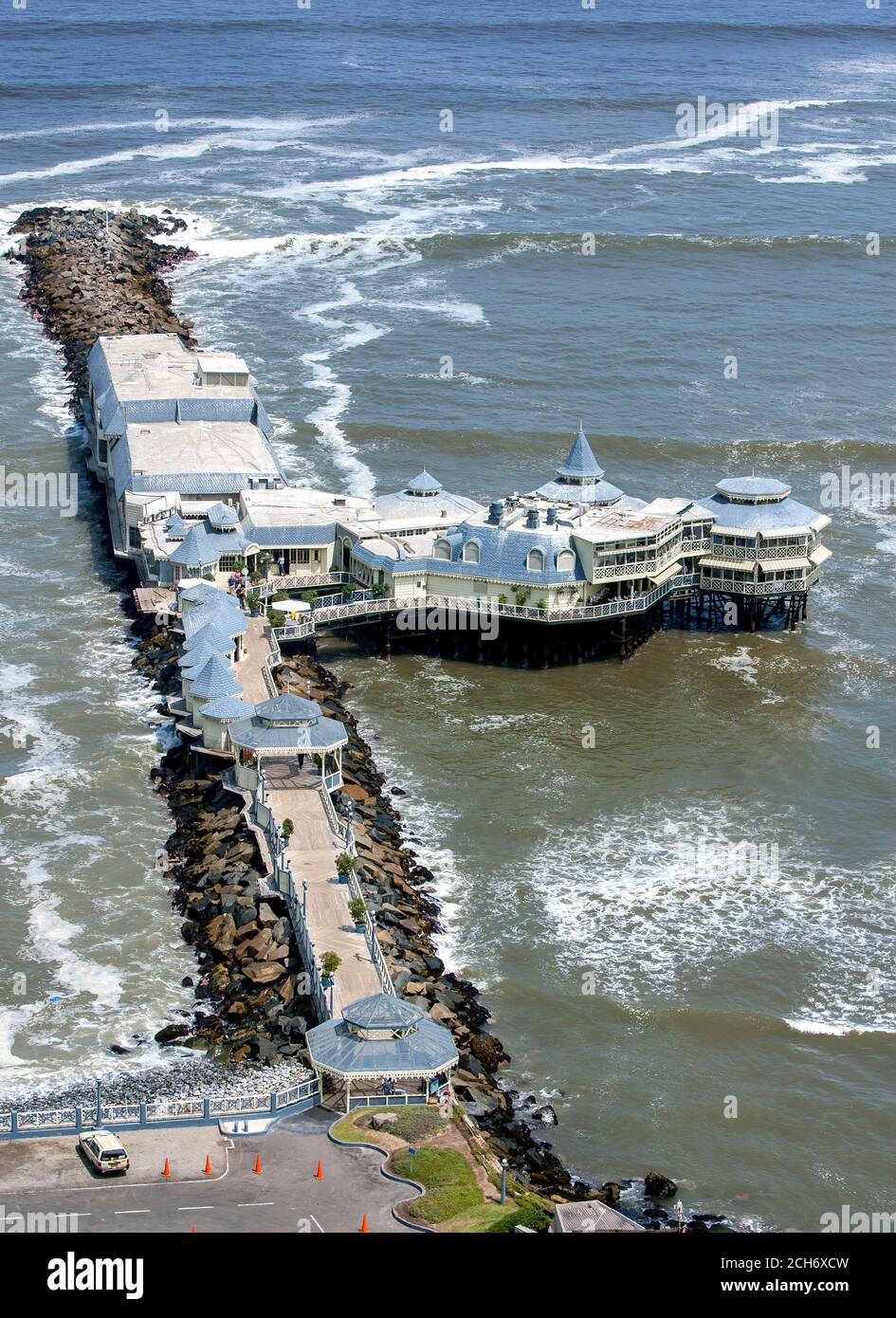 The famous restaurant La Rosa Nautica built over a pier in the Pacific  Ocean. It is located in the Miraflores district of Lima in Peru Stock Photo  - Alamy