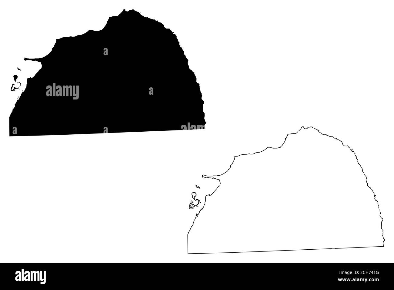 Huron County, Michigan (U.S. county, United States of America, USA, U.S., US) map vector illustration, scribble sketch Huron map Stock Vector