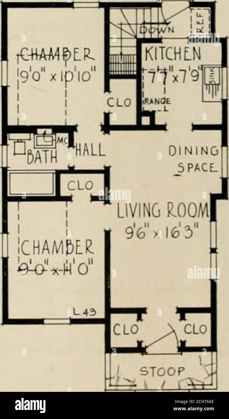 Low cost homes. . MODEL L-43 FOUR ROOMS, DINING SPACE AND BATH • This four  room model of five room efficiency provides thecomfort that has satisfied  hundreds of home lovers. Althoughsmall