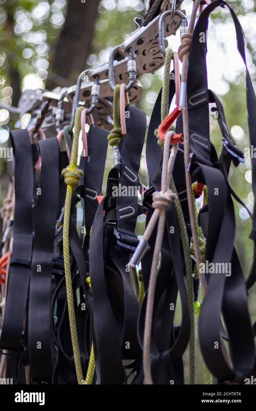 Some safety ropes at the playground Stock Photo Alamy