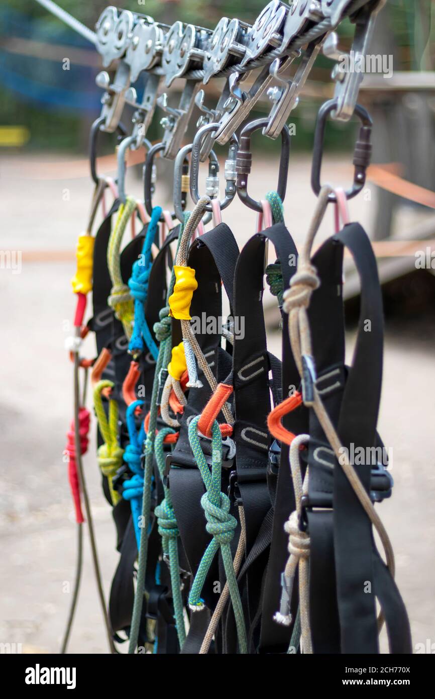 Some safety ropes at the playground Stock Photo Alamy