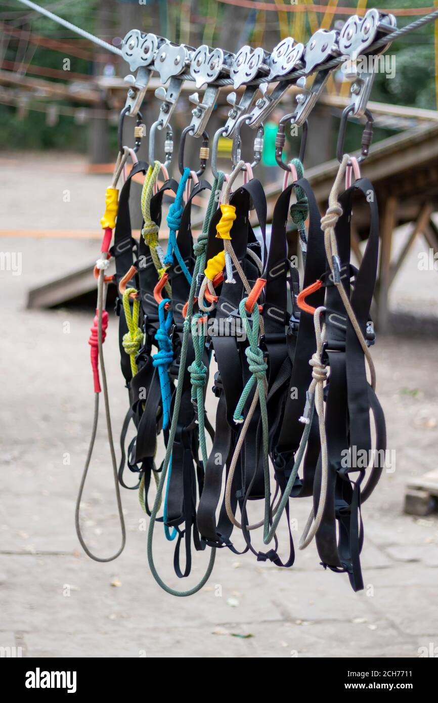 Some safety ropes at the playground Stock Photo Alamy