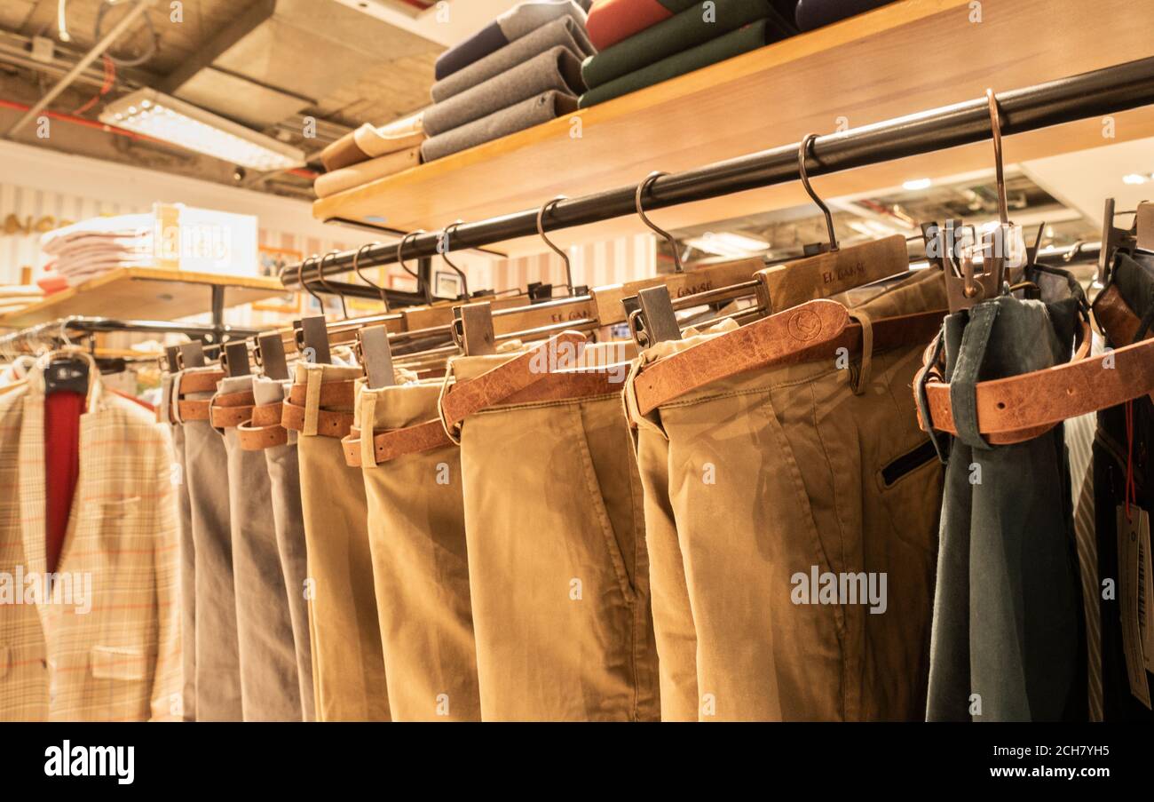 Interior of the upmarket mens retail in Brown Thomas store on