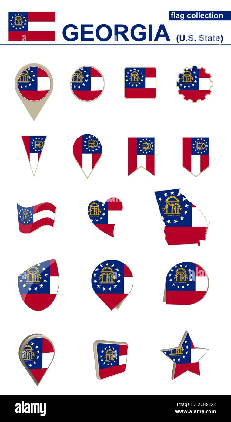 Georgia State Flag Collection. Big set for design. Vector Illustration ...
