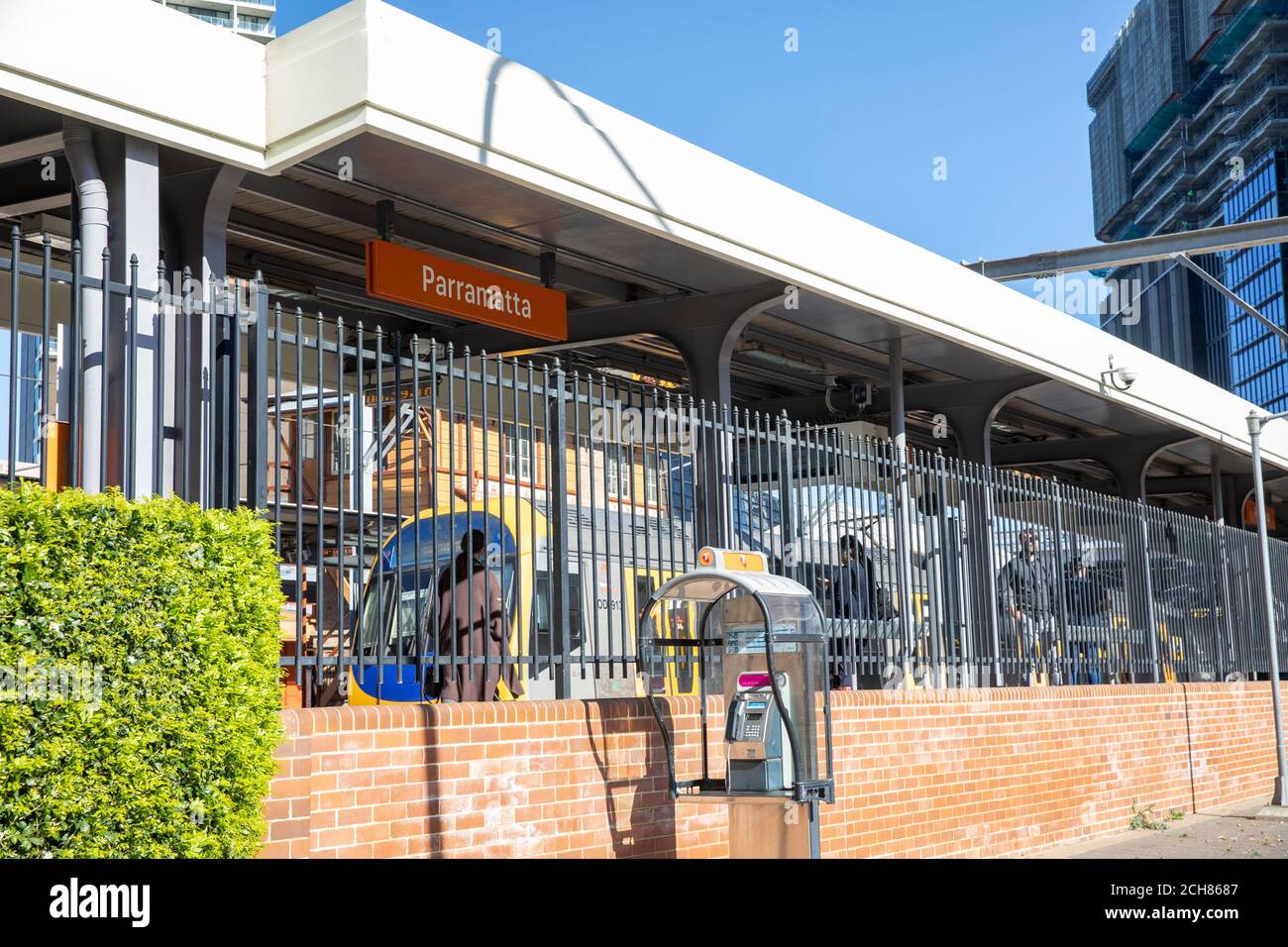 Parramatta bus and train station interchange in Western Sydney,NSW,Australia Stock Photo