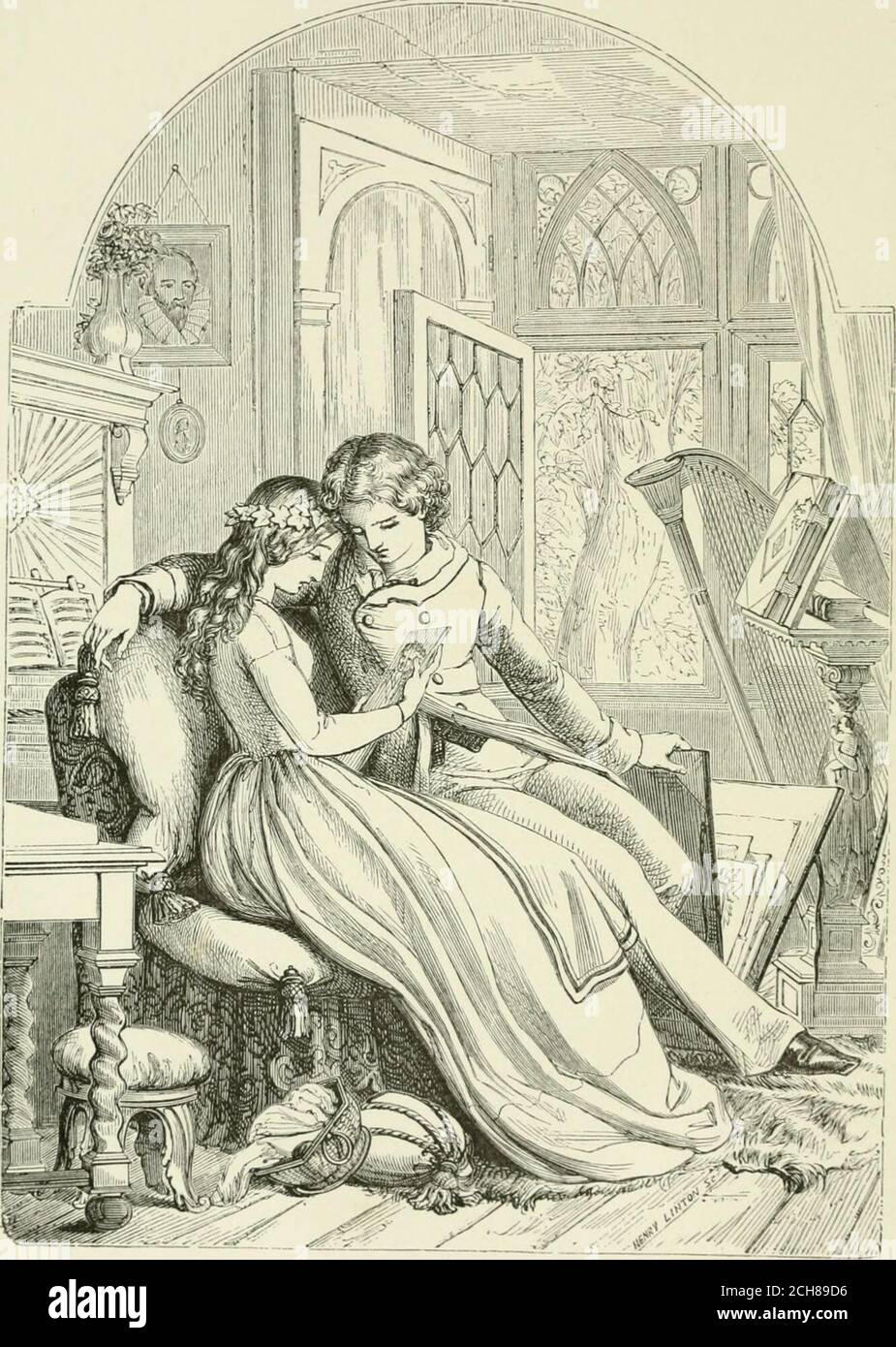 . Midsummer Eve : a fairy tale of loving and being loved . Drawn by Sir J. Noel Paton, R.S.A. Engraved by H. Linton. 11 IK IOKlKAir. Stock Photo