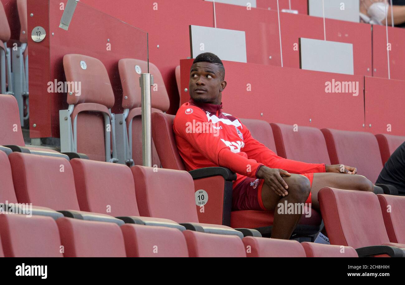 Jhon CORDOBA (K) sits on the substitute bench/Tribuene Football DFB Pokal 1st round, VSG Altglienicke - FC Cologne (K), on September 12, 2020 in Koeln/Germany. Â | usage worldwide Stock Photo