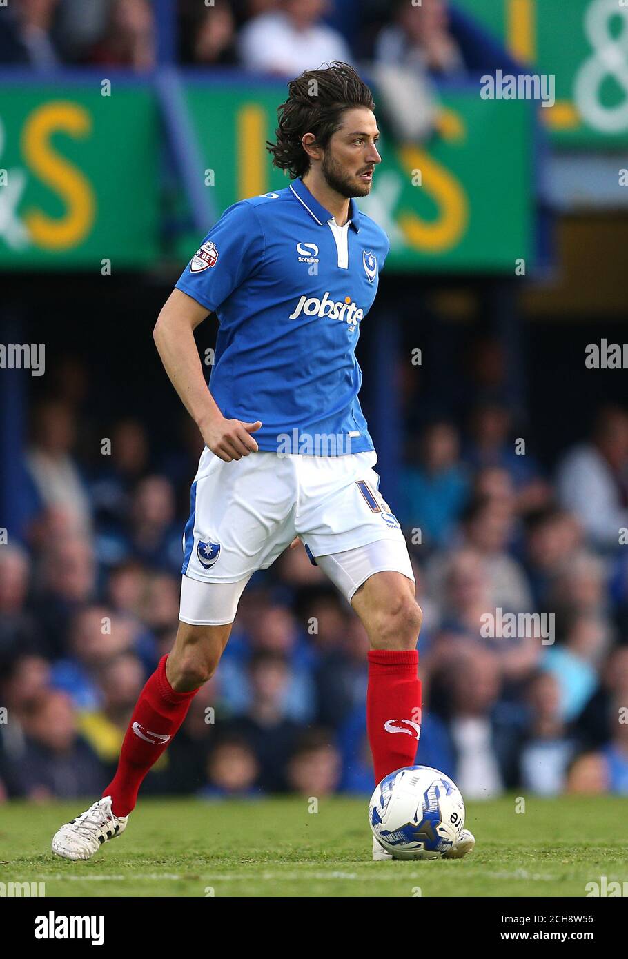 Portsmouth's Christian Burgess during the Sky Bet League Two playoff, first round game at Fratton Park, Portsmouth. PRESS ASSOCIATION Photo. Picture date: Thursday May 12, 2016. See PA story SOCCER Portsmouth. Photo credit should read: David Davies/PA Wire. RESTRICTIONS: No use with unauthorised audio, video, data, fixture lists, club/league logos or 'live' services. Online in-match use limited to 75 images, no video emulation. No use in betting, games or single club/league/player publications. Stock Photo