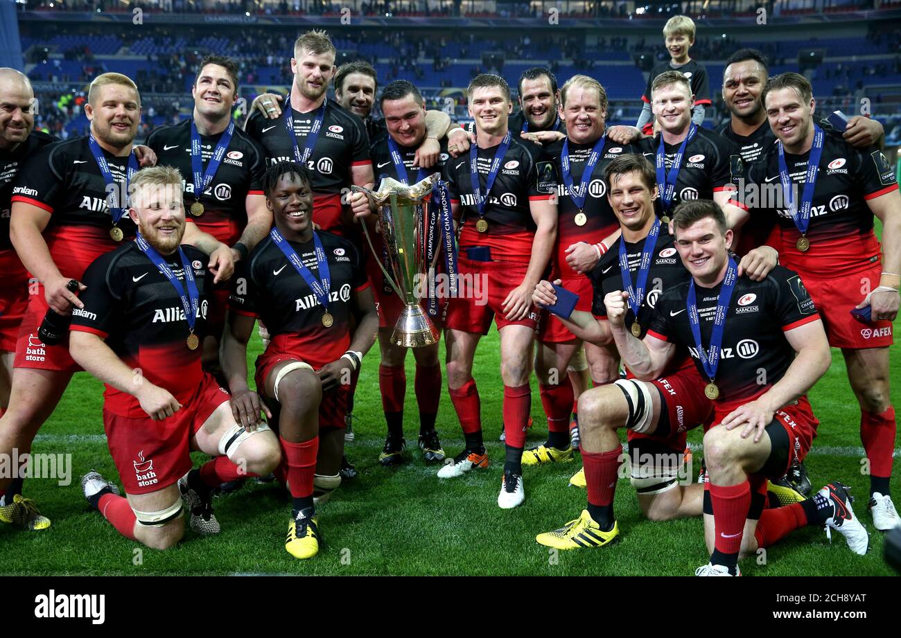 Saracens Players Celebrate Winning The European Champions Cup During The European Rugby Champions Cup Final At The Parc Olympique Lyonnais Lyon Press Associaion Photo Picture Date Saturday May 14 16 See Pa