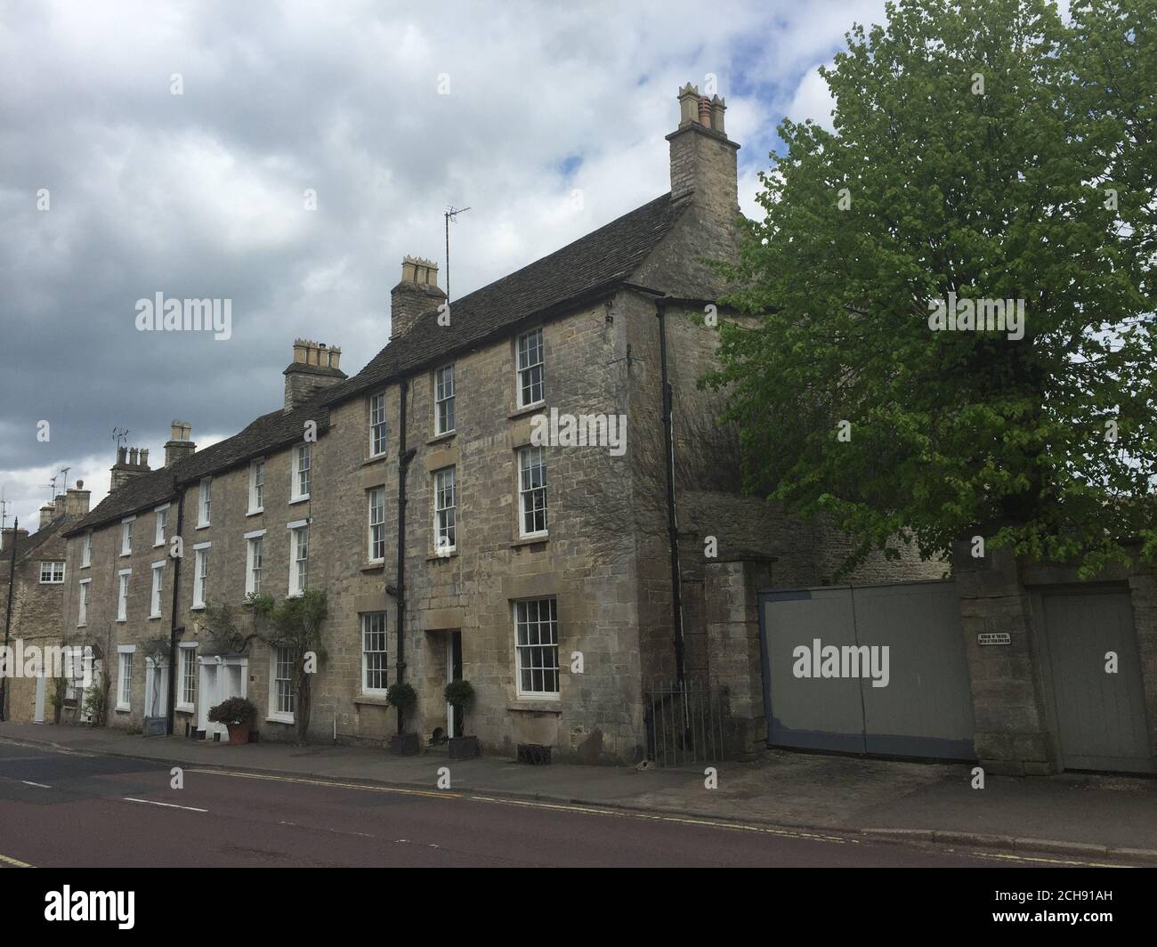 A general view of a house in Church Street, Tetbury, Gloucestershire, where a woman died after falling down a well at her home. Stock Photo
