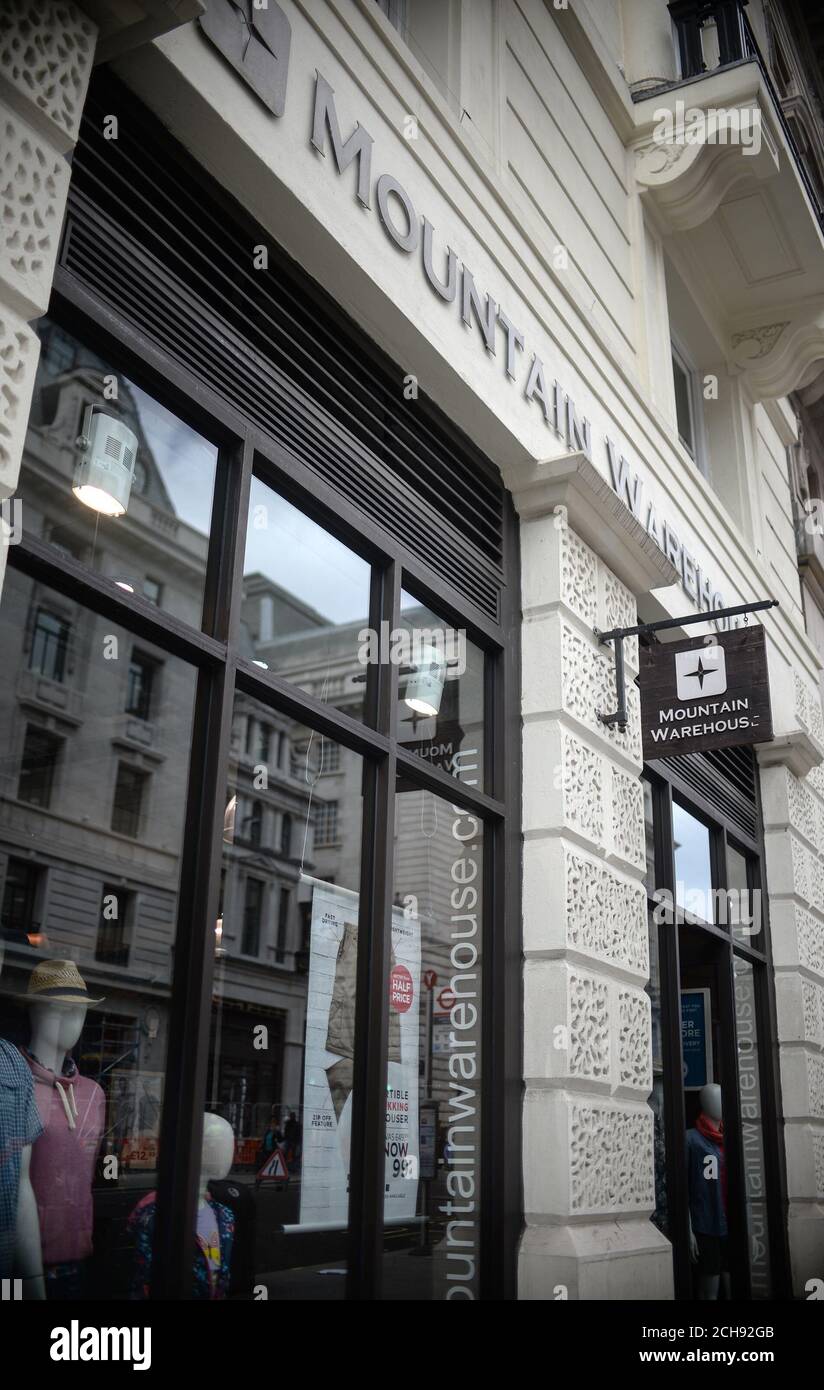 General View Of A Mountain Warehouse Store In Central London As The Outdoor Retailer Has Notched Up A Rise In Operating Profit To A A Million For The Year And Is Preparing