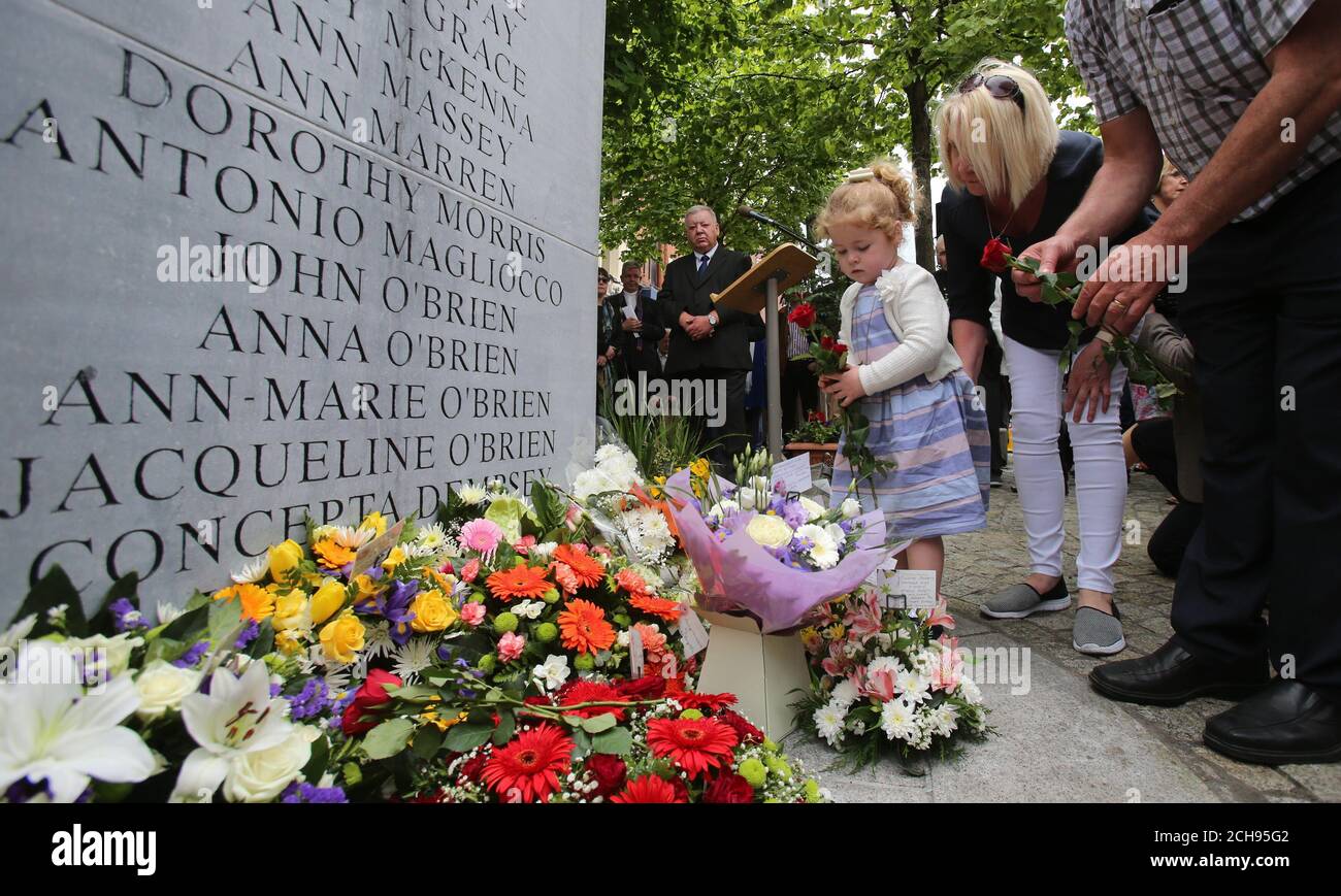 Haley O&rsquo;Brien (4) who&rsquo;s great uncle John O&rsquo;Brien was killed in the