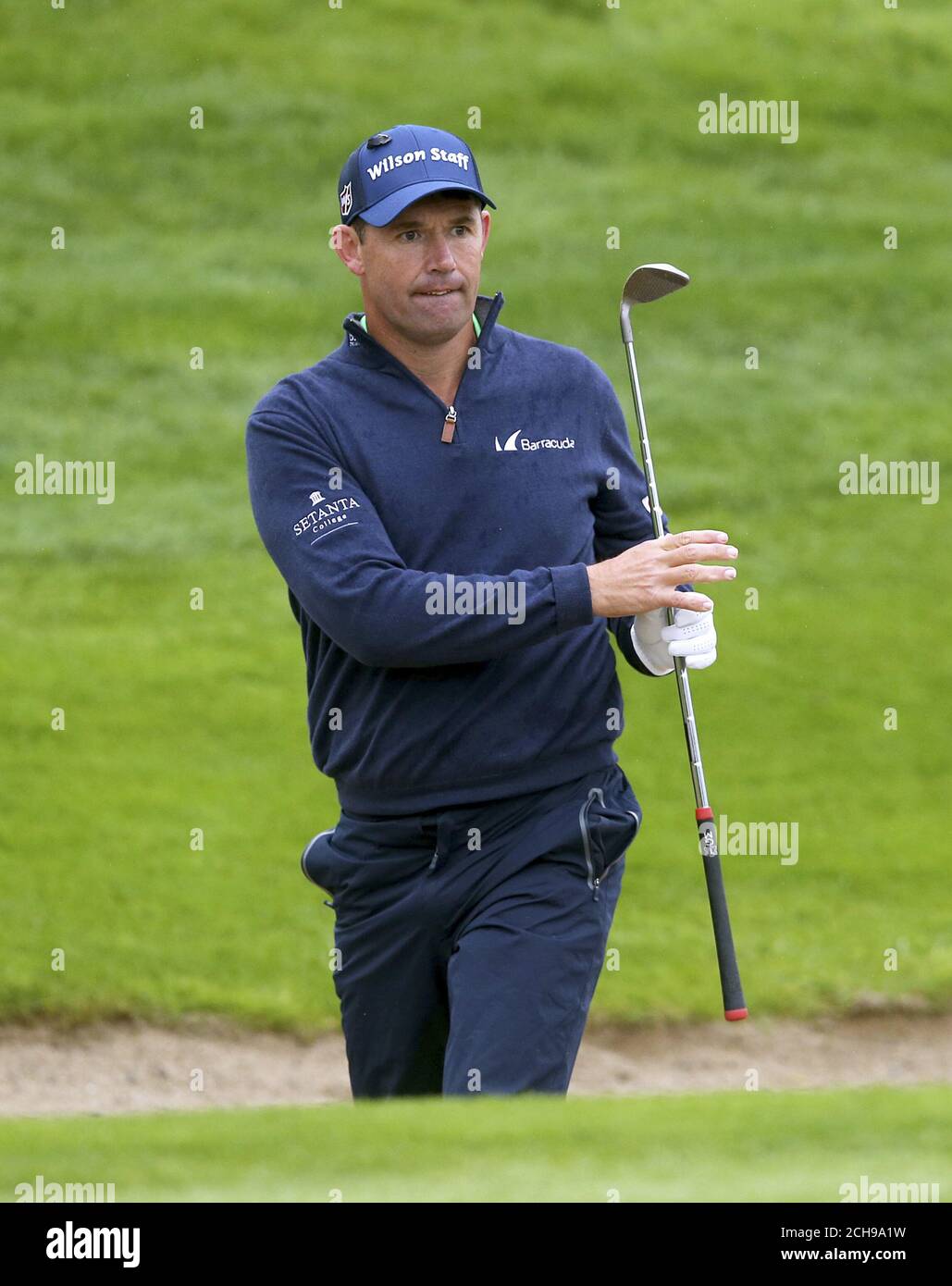 Ireland's Padraig Harrington plays out of a bunker to the 14th green during  day one of the Irish Open at The K Club, County Kildare Stock Photo - Alamy