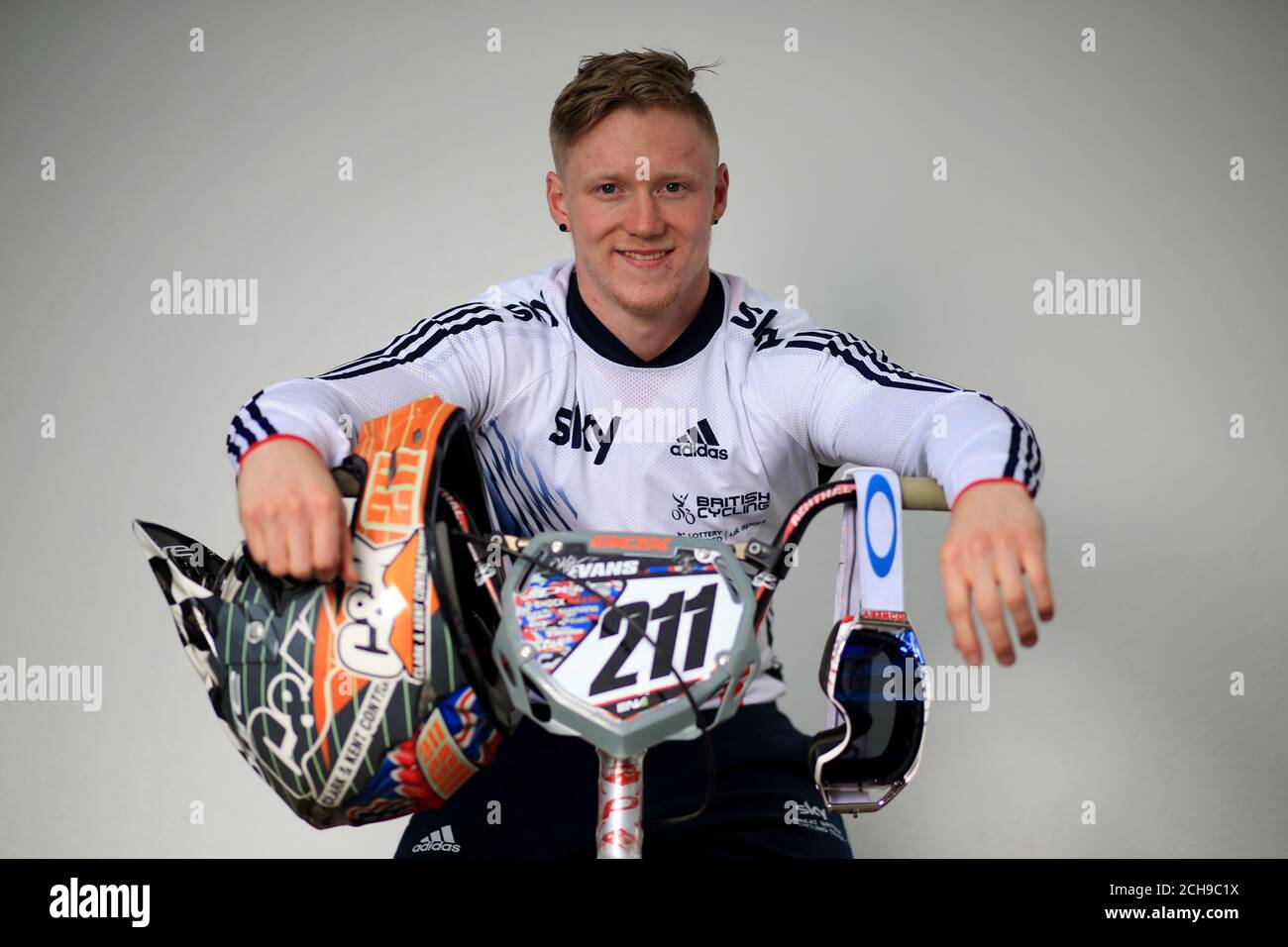 Afwezigheid labyrint synoniemenlijst Great Britain BMX rider Kyle Evans poses during the photocall at the  National Cycle Centre in Manchester Stock Photo - Alamy