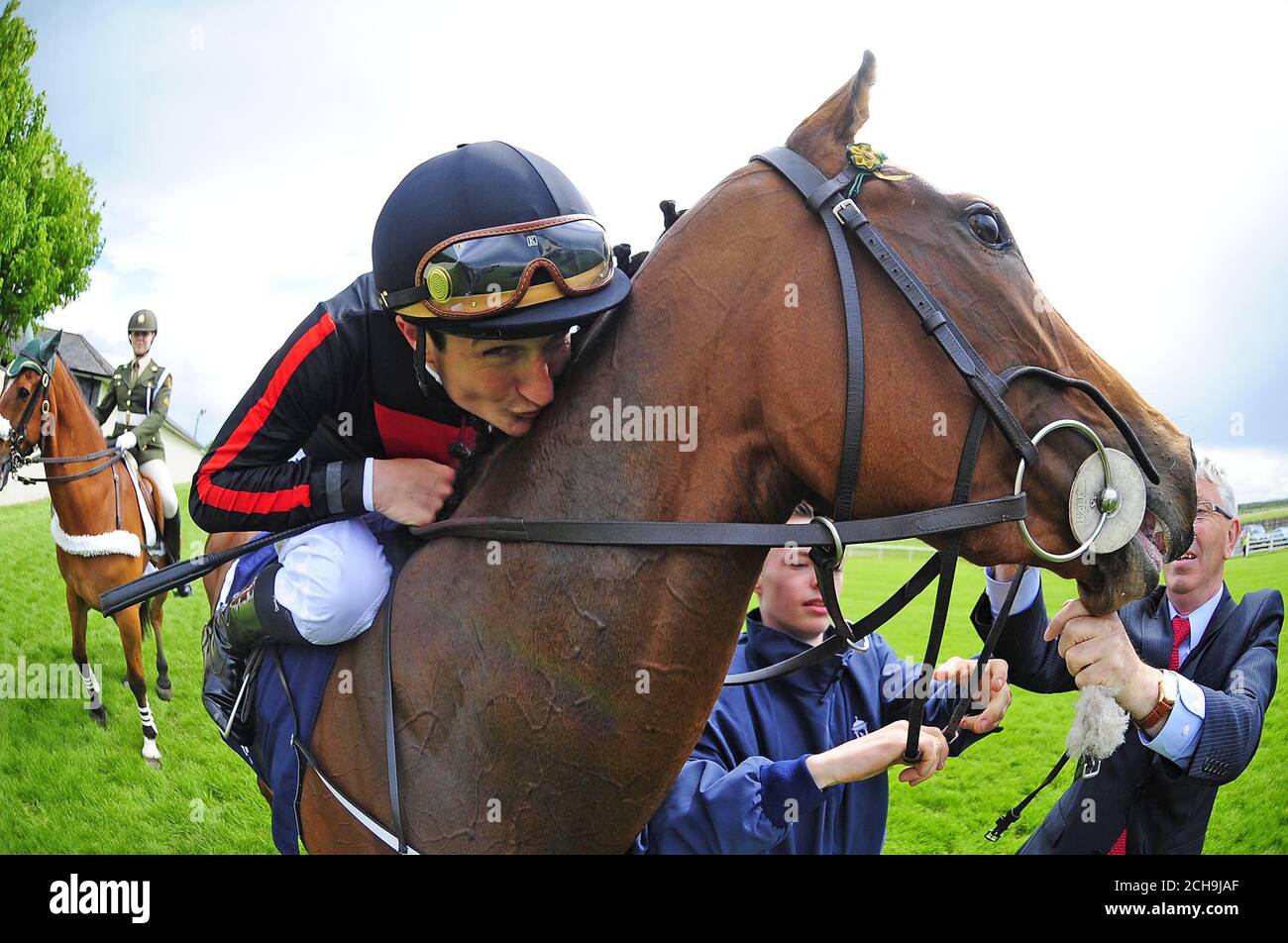 Jockey shane foley celebrates hi-res stock photography and images - Alamy