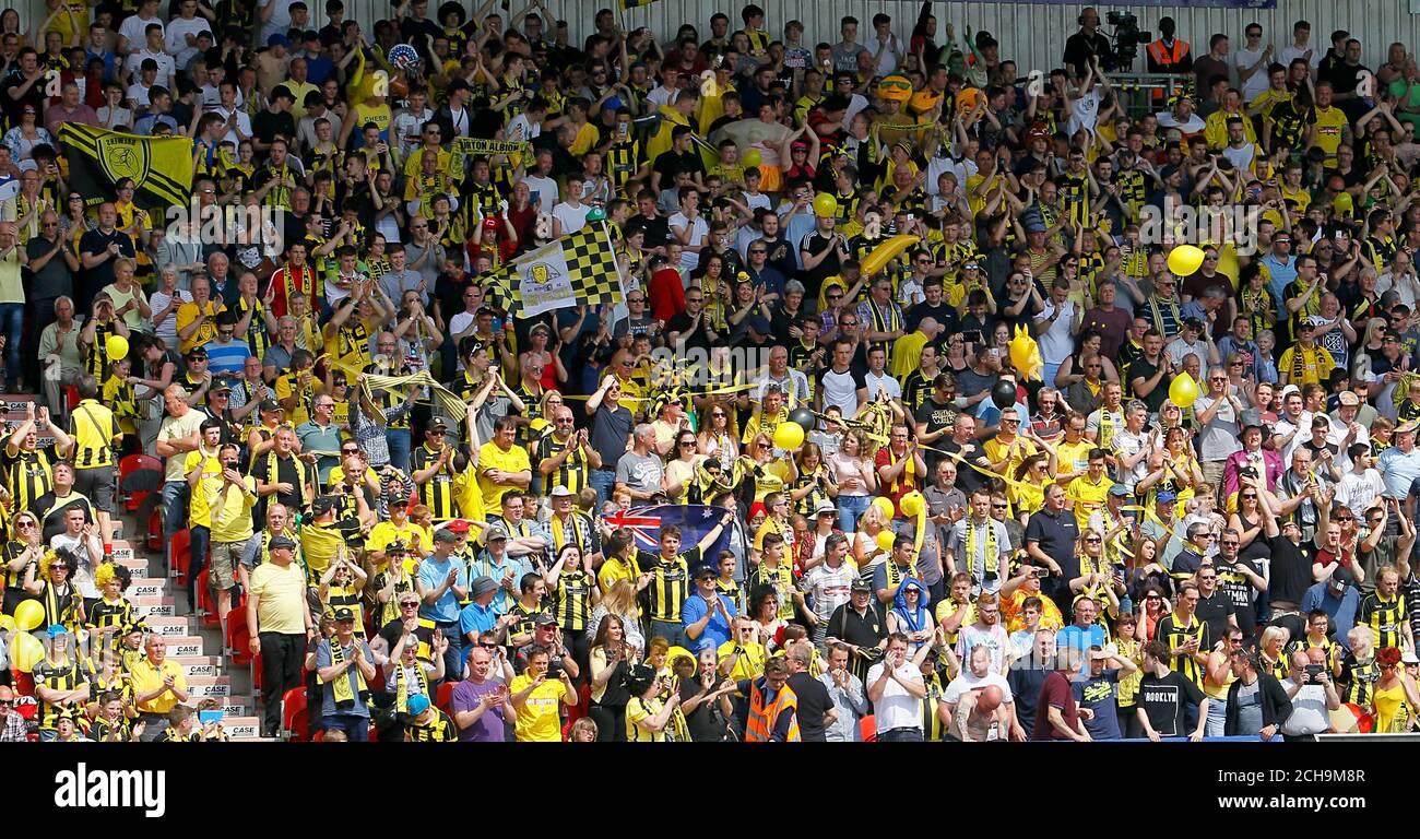 Burton Albion Fans In The Stands Stock Photo Alamy