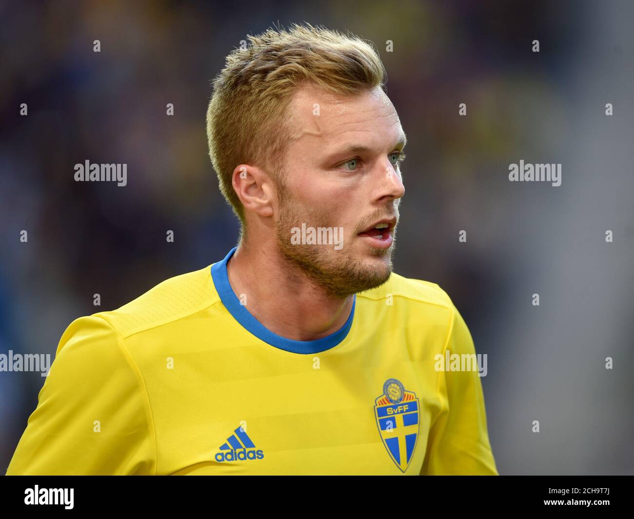 Sweden's Sebastian Larsson during the International Friendly match at the Friends Arena, Stockholm. PRESS ASSOCIATION Photo. Picture date: Sunday June 5, 2016. See PA story soccer Sweden. Photo credit should read: Joe Giddens/PA Wire. RESTRICTIONS: Editorial use only, No commercial use without prior permission, please contact PA Images for further information: Tel: +44 (0) 115 8447447. Stock Photo