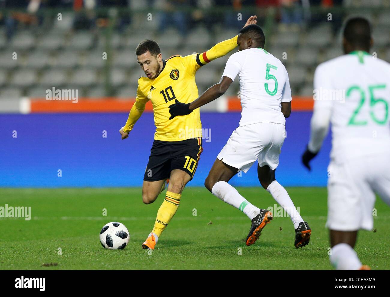 Soccer Football International Friendly Belgium Vs Saudi Arabia King Baudouin Stadium Brussels Belgium March 27 2018 Belgium S Eden Hazard In Action With Saudi Arabia S Omar Hawsawi Reuters Francois Lenoir Stock Photo Alamy