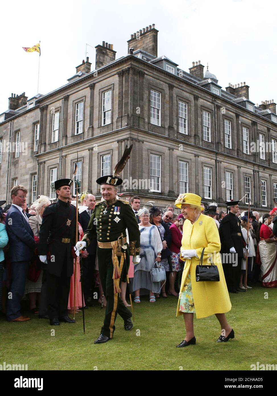 Queen Elizabeth II at a Garden Party at the Palace of Holyroodhouse in