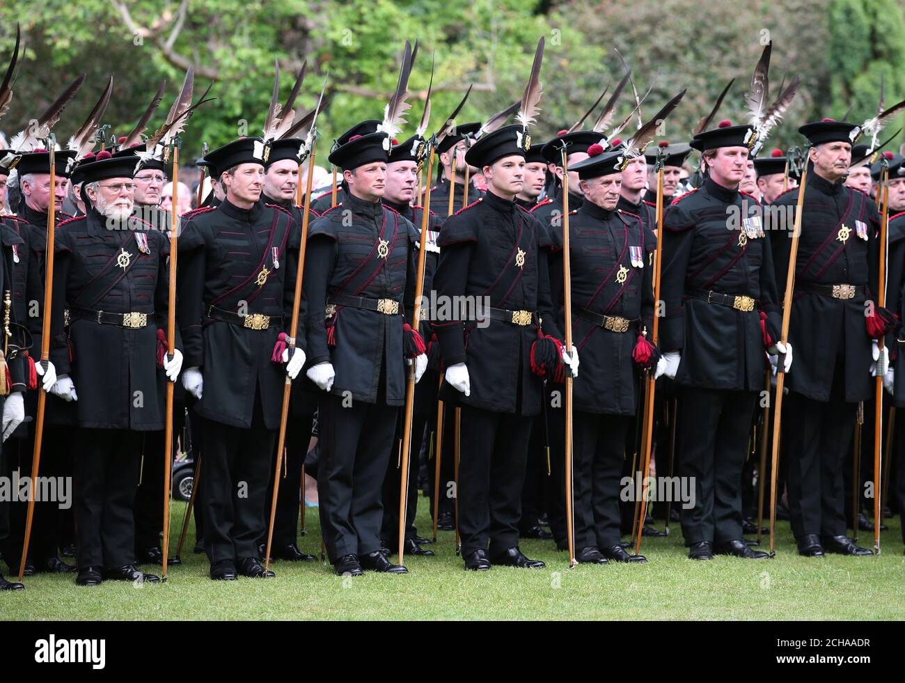 Royal Archers at the Palace of Holyroodhouse in Edinburgh Stock Photo