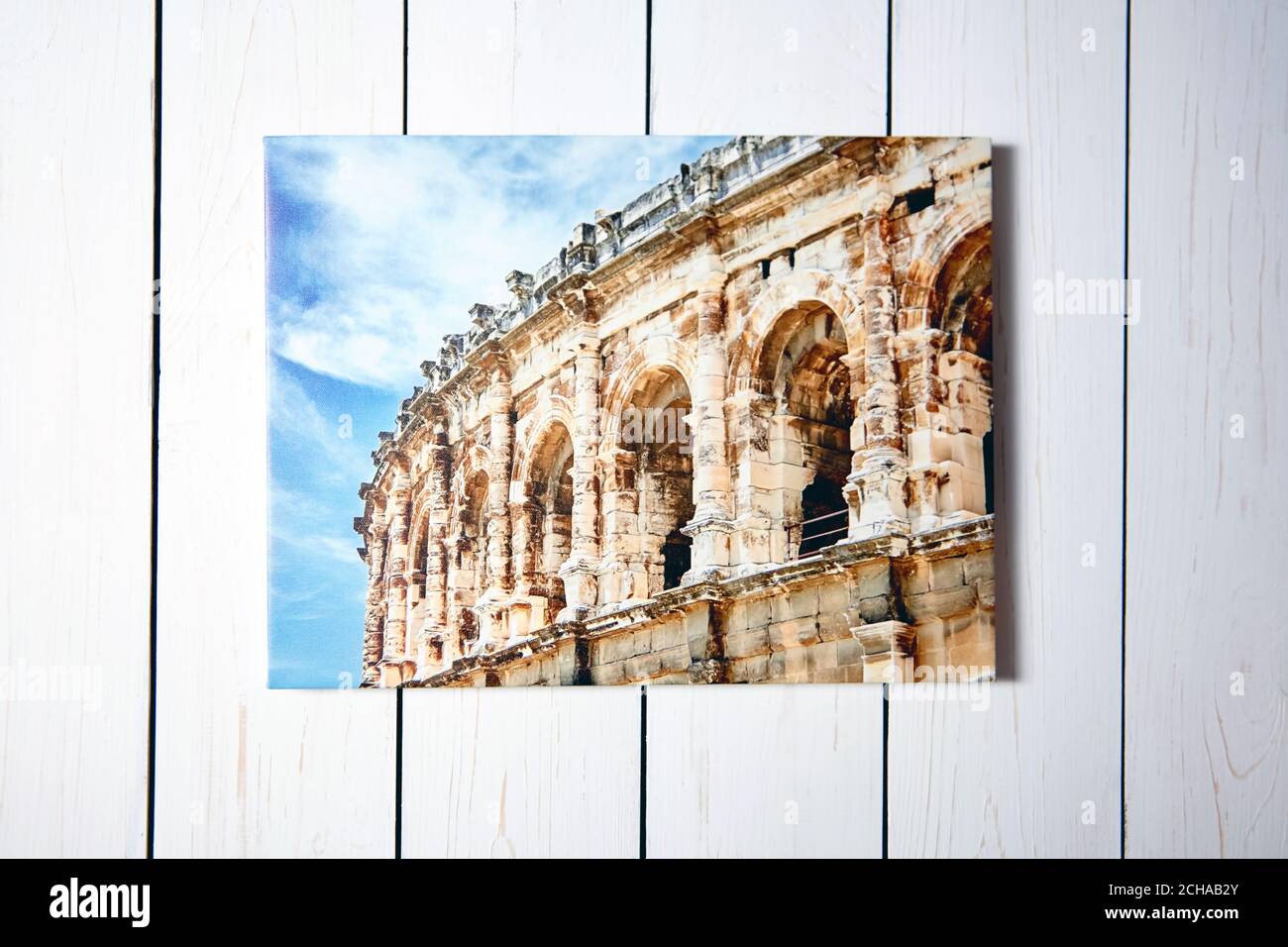 Canvas print. Photo with gallery wrap method of canvas stretching on