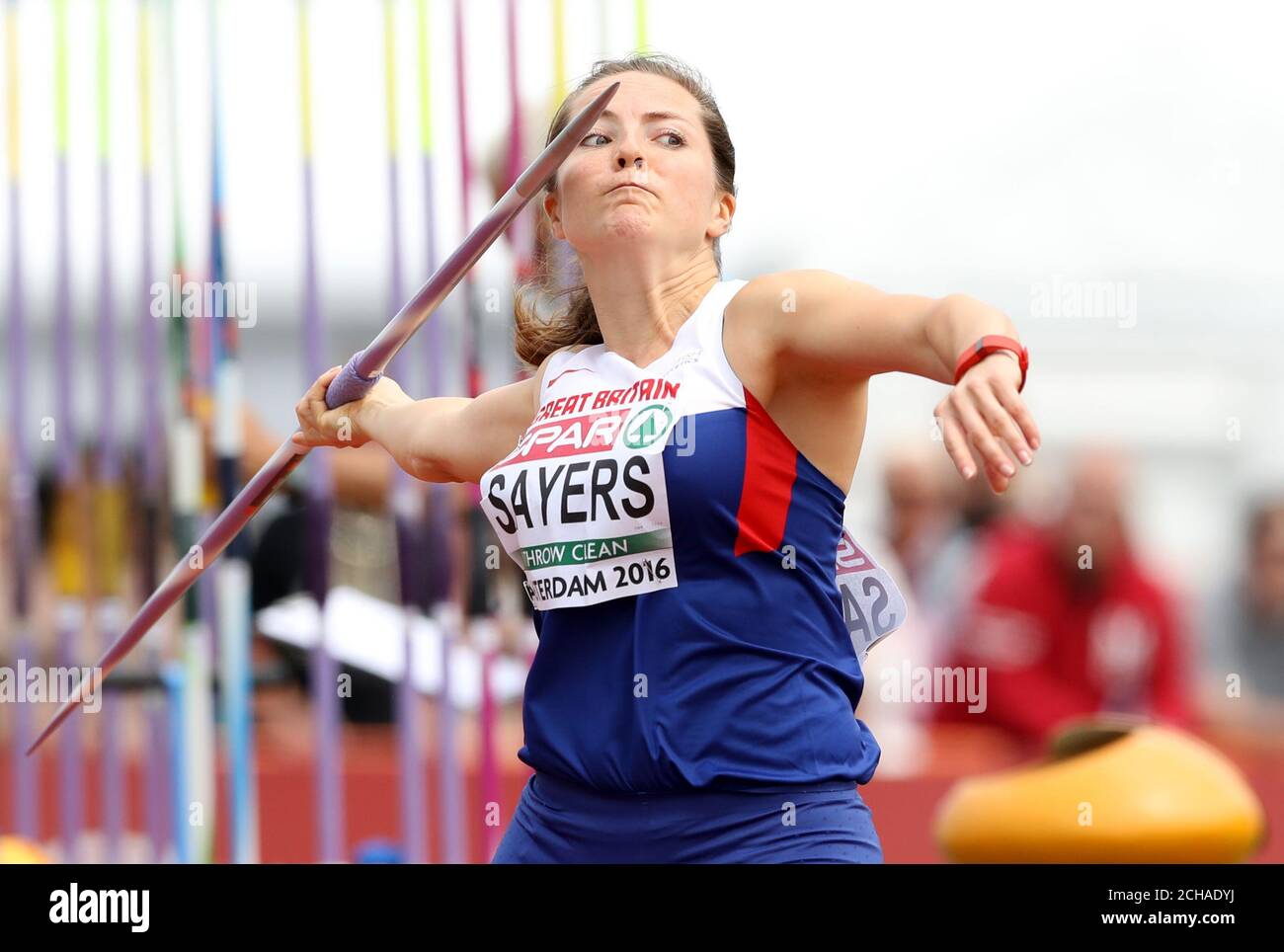 Great Britain's Goldie Sayers competes in the Women's Javelin