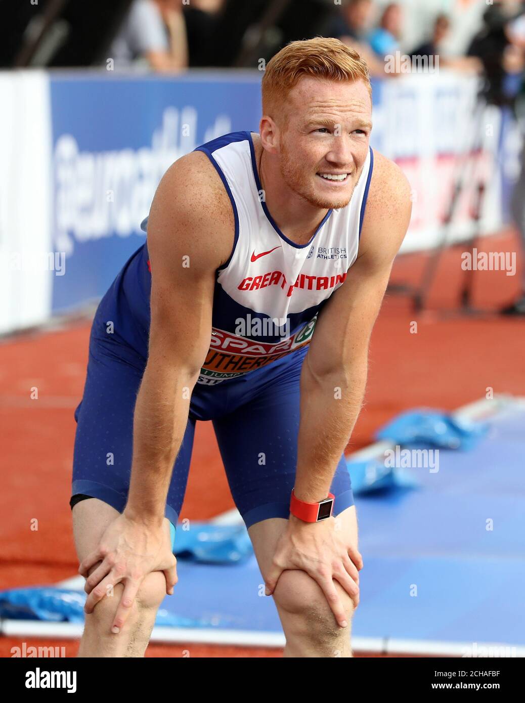 Great Britian's Greg Rutherford competing in the Men's Long Jump Final ...