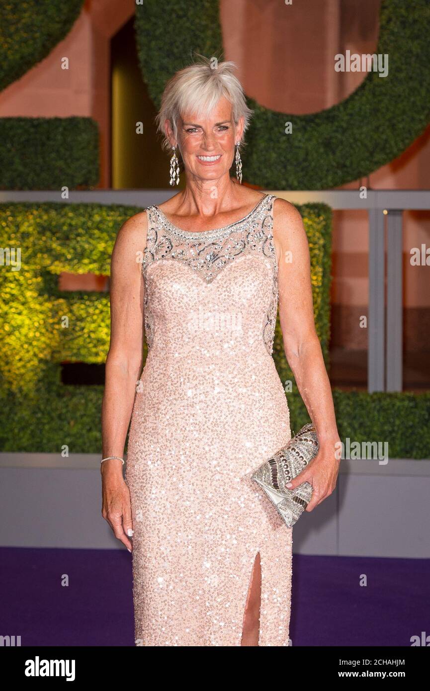 Judy Murray arriving at the Wimbledon Champions Dinner 2016, at the Guildhall, London. PRESS ASSOCIATION Photo. Picture date: Sunday July 10, 2016. Andy Murray claimed his second Wimbledon title after beating Milos Raonic in three sets. See PA story TENNIS Wimbledon. Photo credit should read: Dominic Lipinski/PA Wire Stock Photo