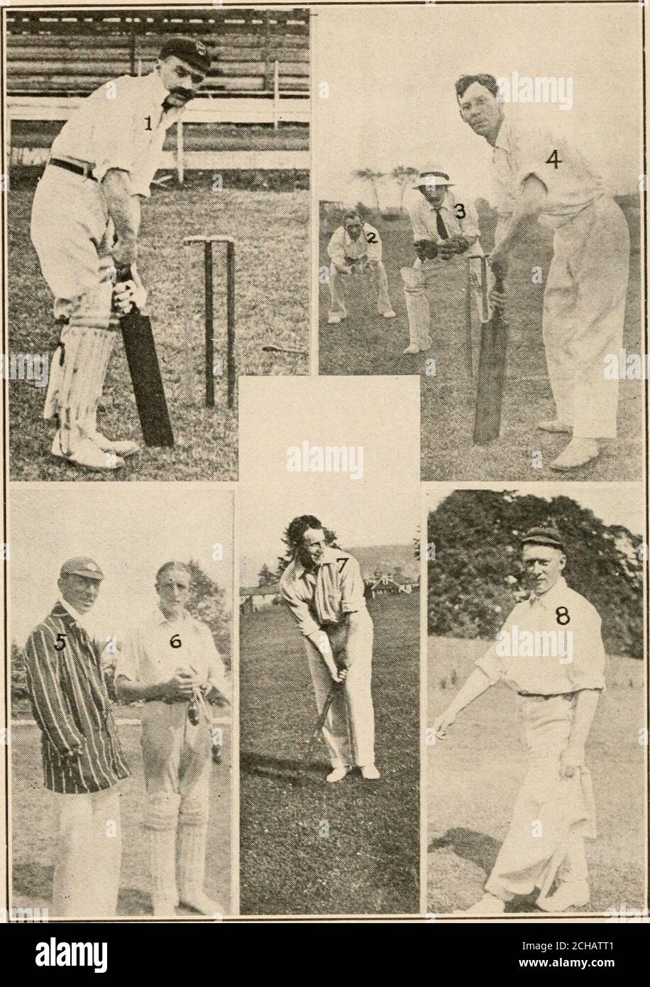 . Spalding's official cricket guide; with which is incorporated the American cricket annual . Moore... BOWLING AVERAGES.B. M. R.W.Aver. 96 5 20 7 2.6048 0 30 7 4.20544 12 223 45 4.70 J. W. Gill.W. Bates.. B. M. R.W.Aver.208 3 119 18 6.1119S 5 74 12 6.20. 1, Kenneth Weaver. Prince All.erf CC Saskatehewaii: 2. George tUpyisuu,3, R. Barrett; 4, H. Vigglesw.,rth. Secretary Stratford CC; o, P. W. John-son, St. Johns CC, Calgary; 15, V. P. Barnett. Calgary (.C; ., C Bigg^,New Westminster CC; 8. L. H. Miller, New Westminster CC.A GROUP OF CANADIAN PLAYERS. SPALDINGS OFFICIAL CRICKET GUIDE. 131 ST. G Stock Photo