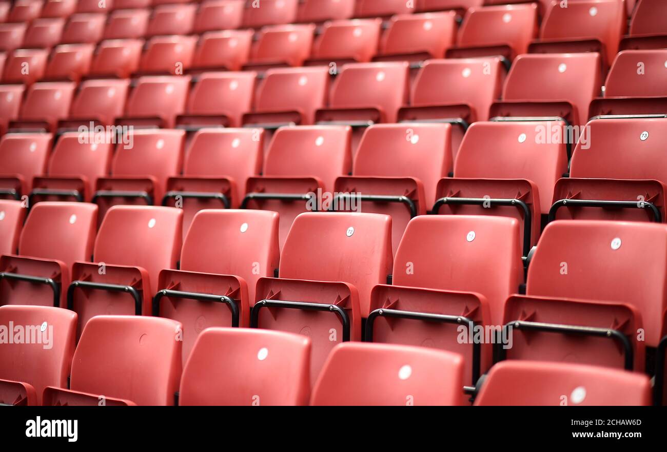 A general view of football seats at Oakwell Stock Photo