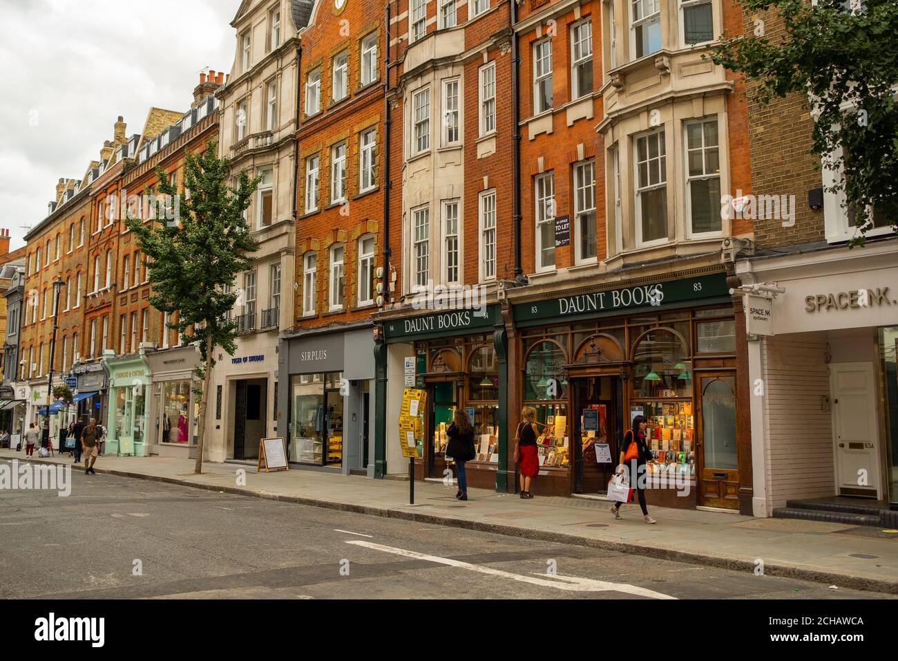 London- September 2020: Marylebone High Street / Marylebone Village. An attractive area of high end and independent shops in an upmarket area. Stock Photo