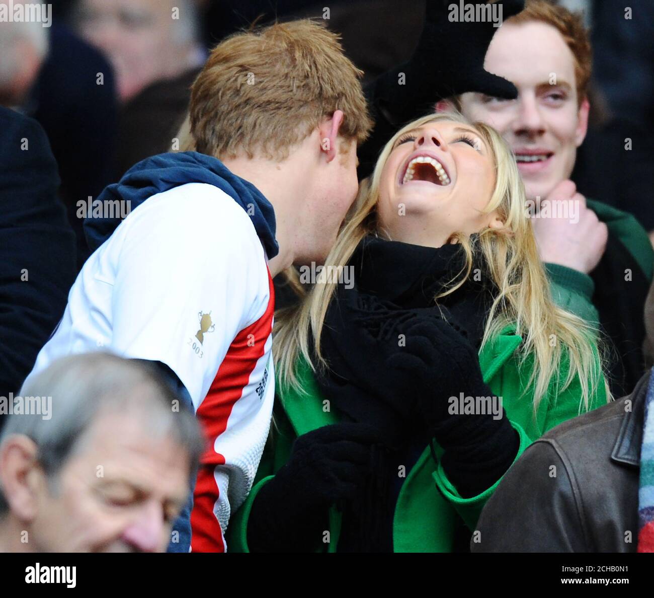 Prince Harry with girlfriend Chelsy Davy England v South Africa rugby Match, Twickenham, London. 22/11/2008 PICTURE CREDIT : © MARK PAIN / ALAMY Stock Photo