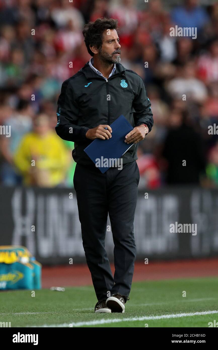 Espanyol head coach Quique Sanchez Flores on the touchline  Stock Photo