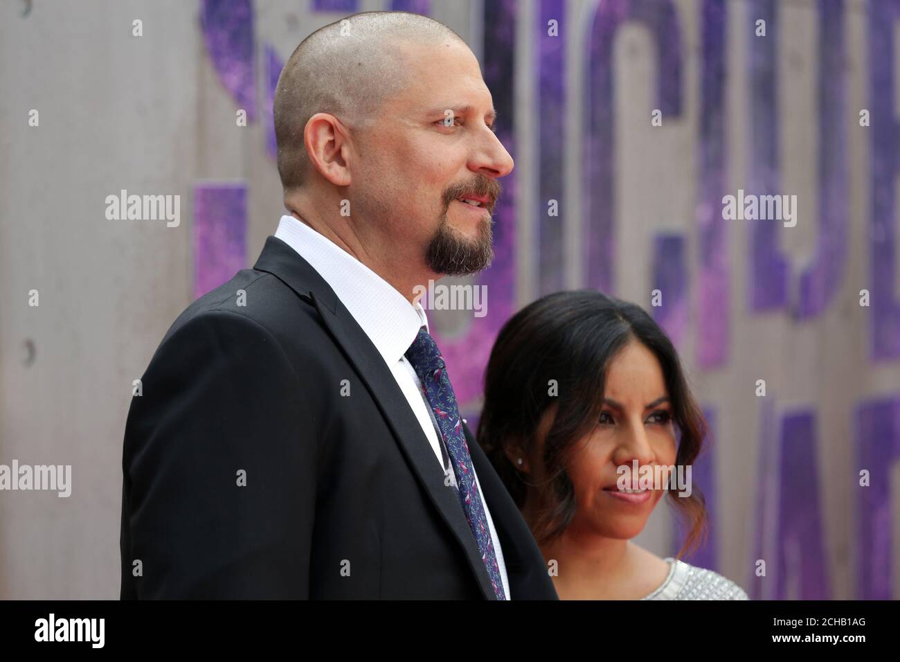 Director David Ayer and his wife Maria arriving for the Suicide Squad European Premiere, at the Odeon Leicester Square, London. Stock Photo