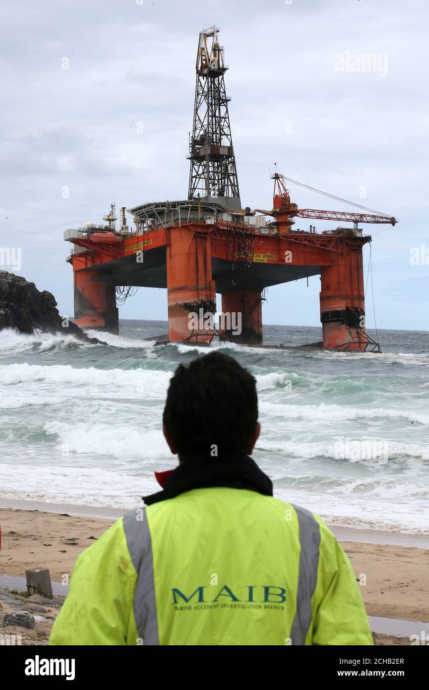 Marine Accident Investigation branch view the 17000-tonne drilling rig ...