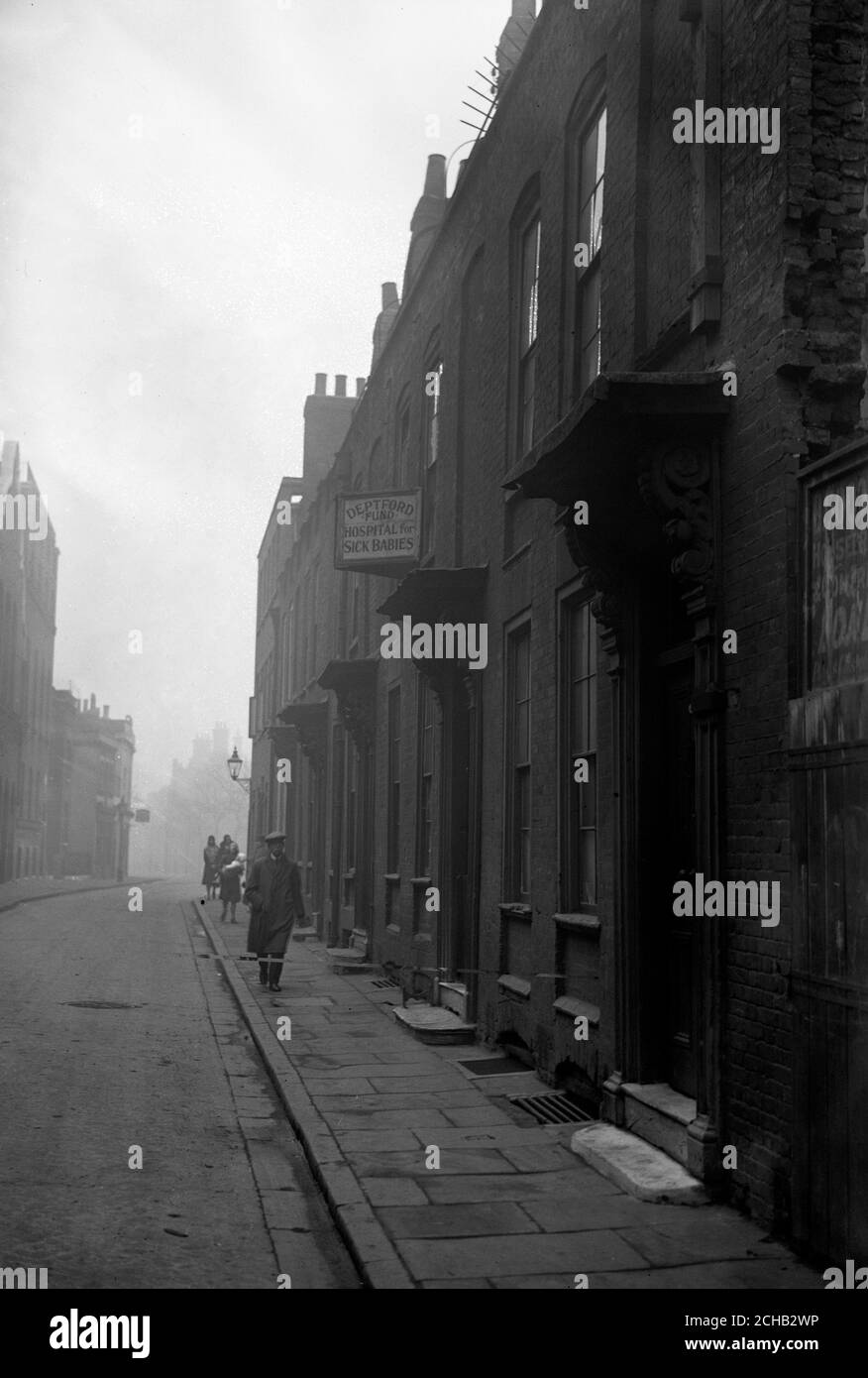 A view of Albury Street, Deptford, showing Lord Nelson's old home. Stock Photo