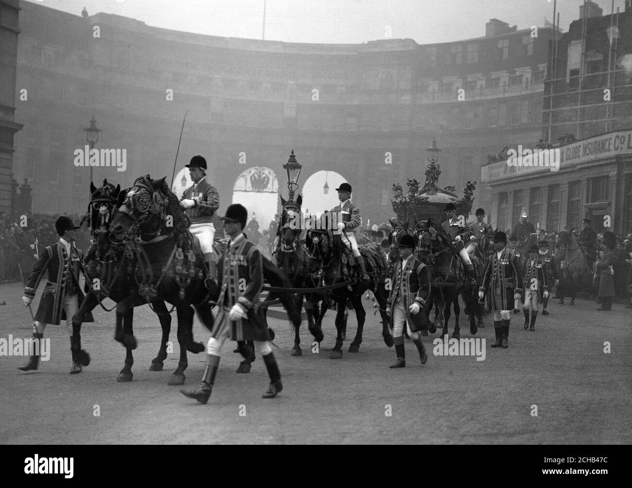 The State Coach is on its way to the Houses of Parliament Stock Photo