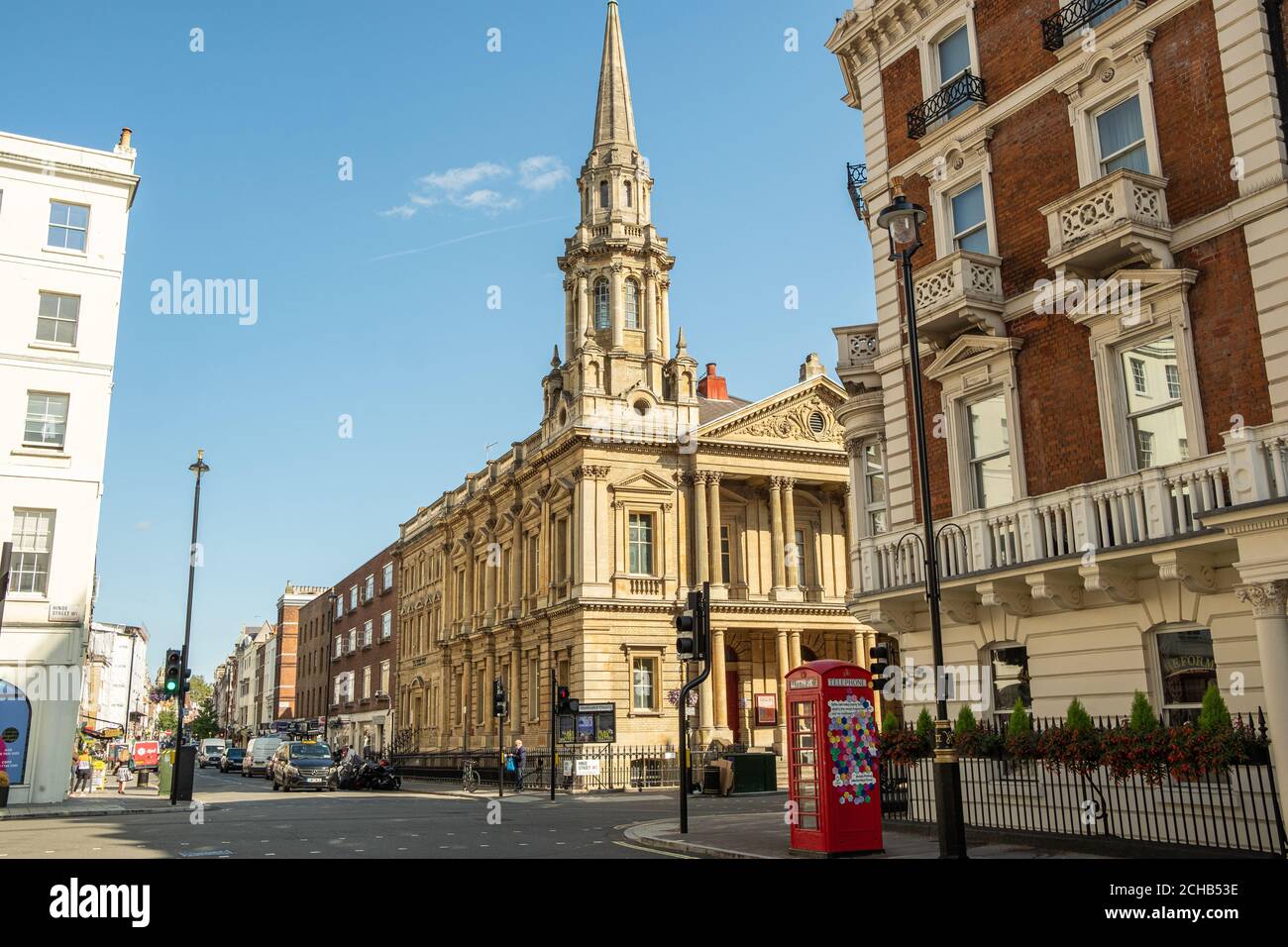 London- September 2020: Marylebone High Street / Marylebone Village. An attractive area of high end and independent shops in an upmarket area. Stock Photo