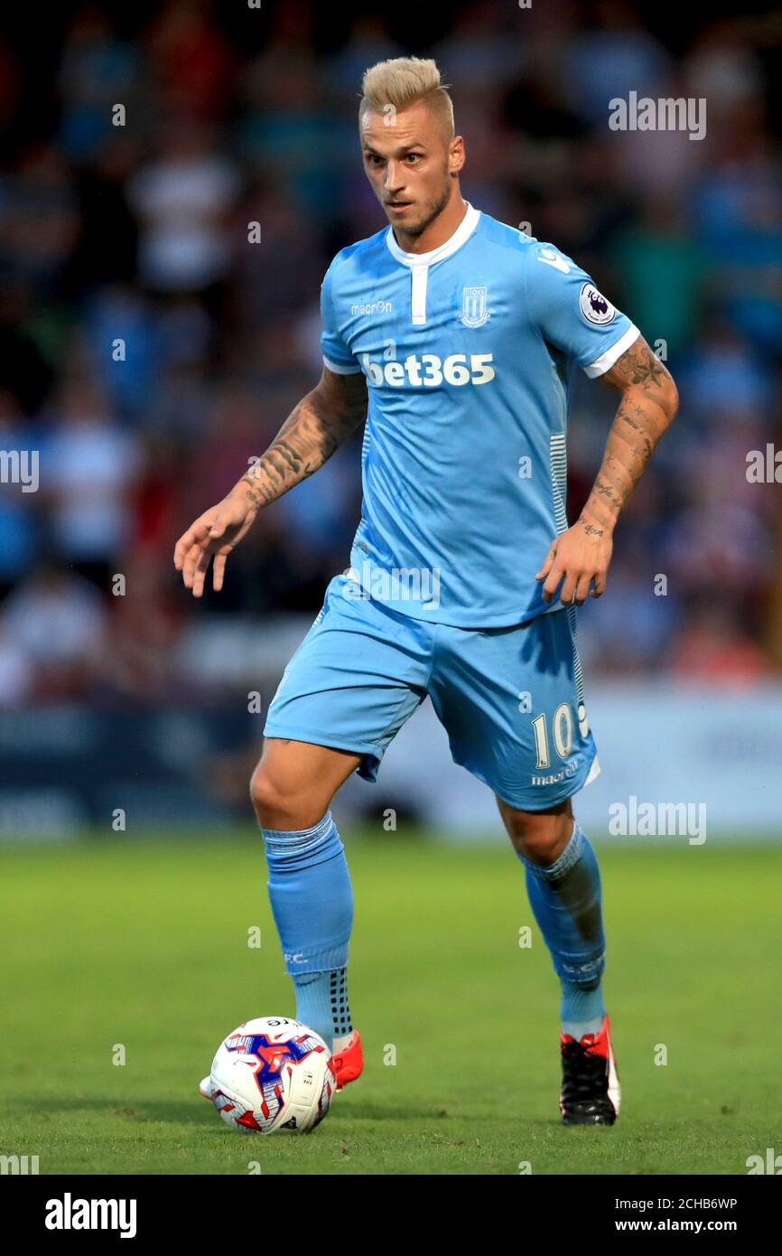 Stoke City's Marko Arnautovic during the EFL Cup, Second Round match at the Lamex Stadium, Stevenage. PRESS ASSOCIATION Photo. Picture date: Tuesday August 23, 2016. See PA story SOCCER Stevenage. Photo credit should read: Tim Goode/PA Wire. RESTRICTIONS: No use with unauthorised audio, video, data, fixture lists, club/league logos or 'live' services. Online in-match use limited to 75 images, no video emulation. No use in betting, games or single club/league/player publications. Stock Photo