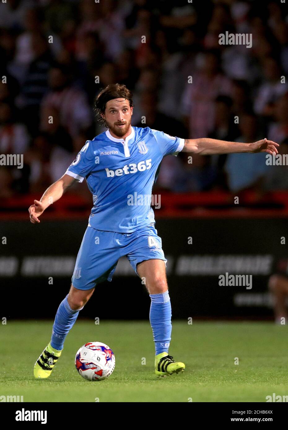 Stoke City's Joe Allen during the EFL Cup, Second Round match at the Lamex Stadium, Stevenage. PRESS ASSOCIATION Photo. Picture date: Tuesday August 23, 2016. See PA story SOCCER Stevenage. Photo credit should read: Tim Goode/PA Wire. RESTRICTIONS: No use with unauthorised audio, video, data, fixture lists, club/league logos or 'live' services. Online in-match use limited to 75 images, no video emulation. No use in betting, games or single club/league/player publications. Stock Photo