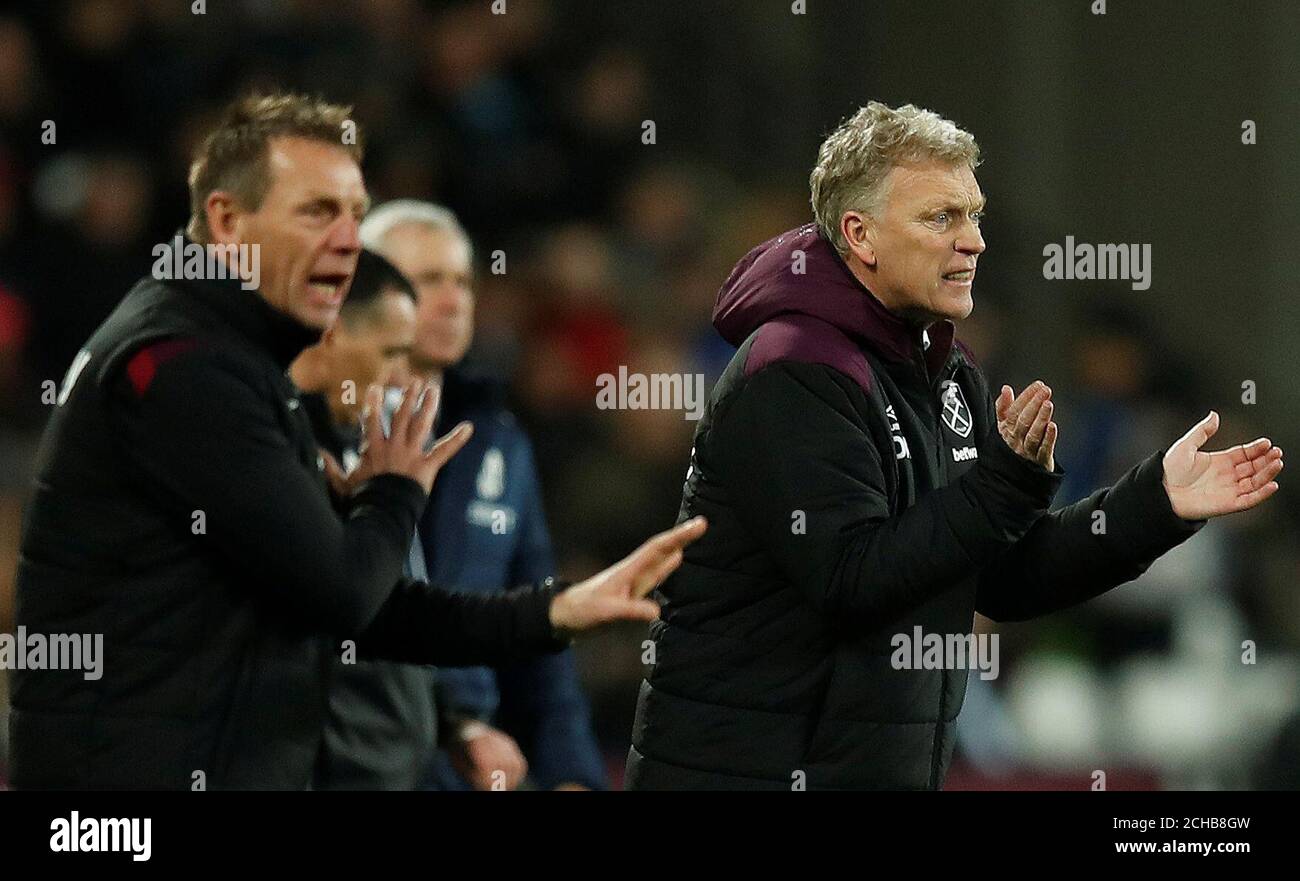 Soccer Football - Premier League - West Ham United vs West Bromwich Albion - London Stadium, London, Britain - January 2, 2018   West Ham United manager David Moyes   REUTERS/Eddie Keogh    EDITORIAL USE ONLY. No use with unauthorized audio, video, data, fixture lists, club/league logos or 'live' services. Online in-match use limited to 75 images, no video emulation. No use in betting, games or single club/league/player publications.  Please contact your account representative for further details. Stock Photo